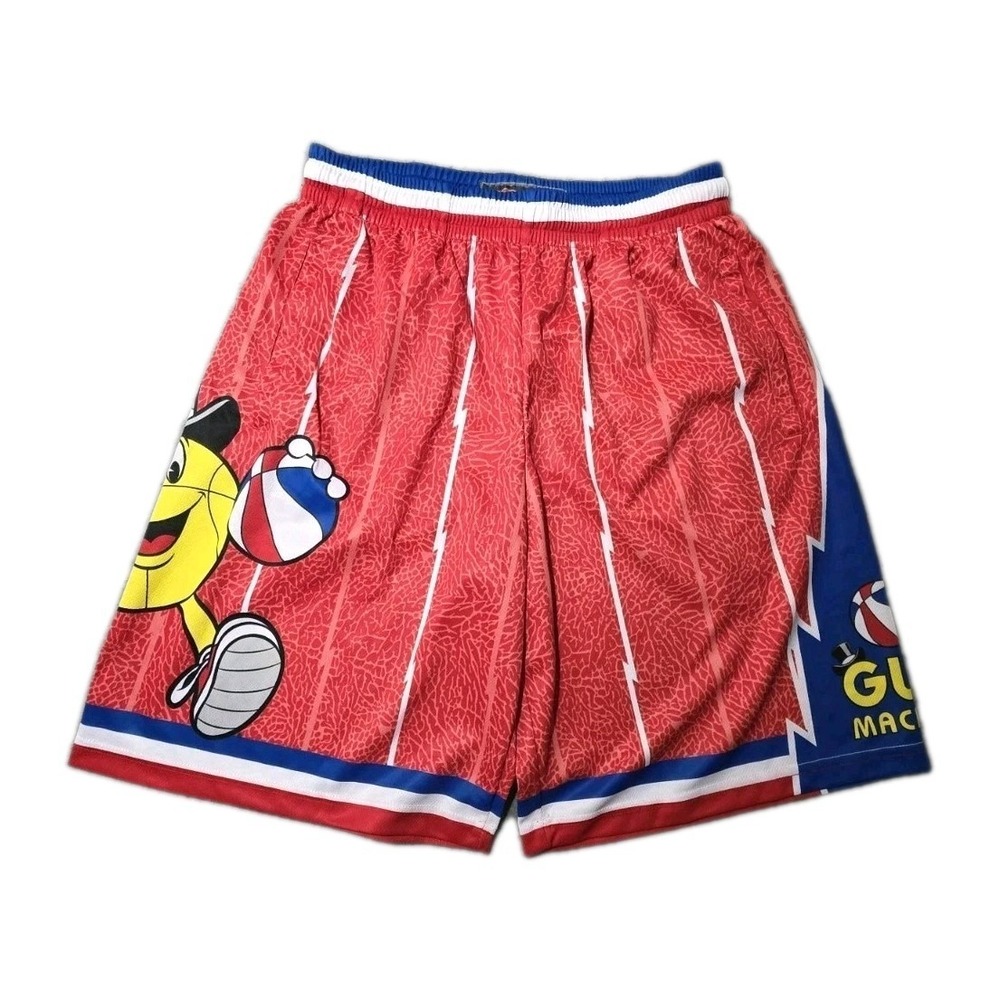 NWT Gus Macker Raptor  Basketball Raptor Shorts Large  Lightening Bolt Red USA